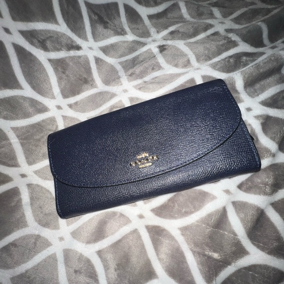 Coach Navy Blue Soft Leather Wallet - Picture 2 of 5
